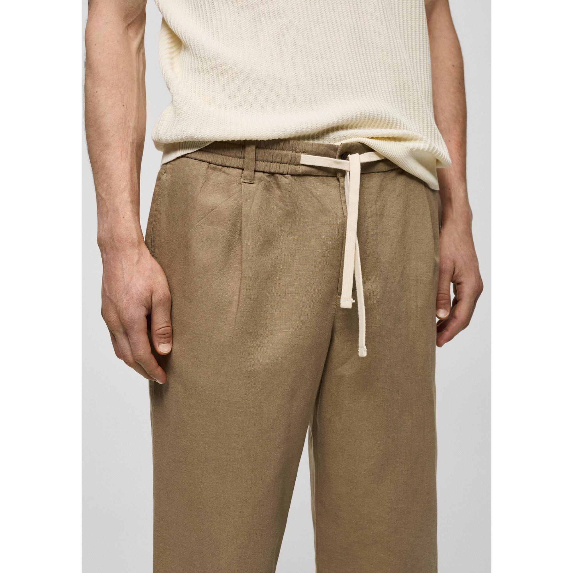 Mango Man Slim-fit trousers with drawstring Pantaloni 