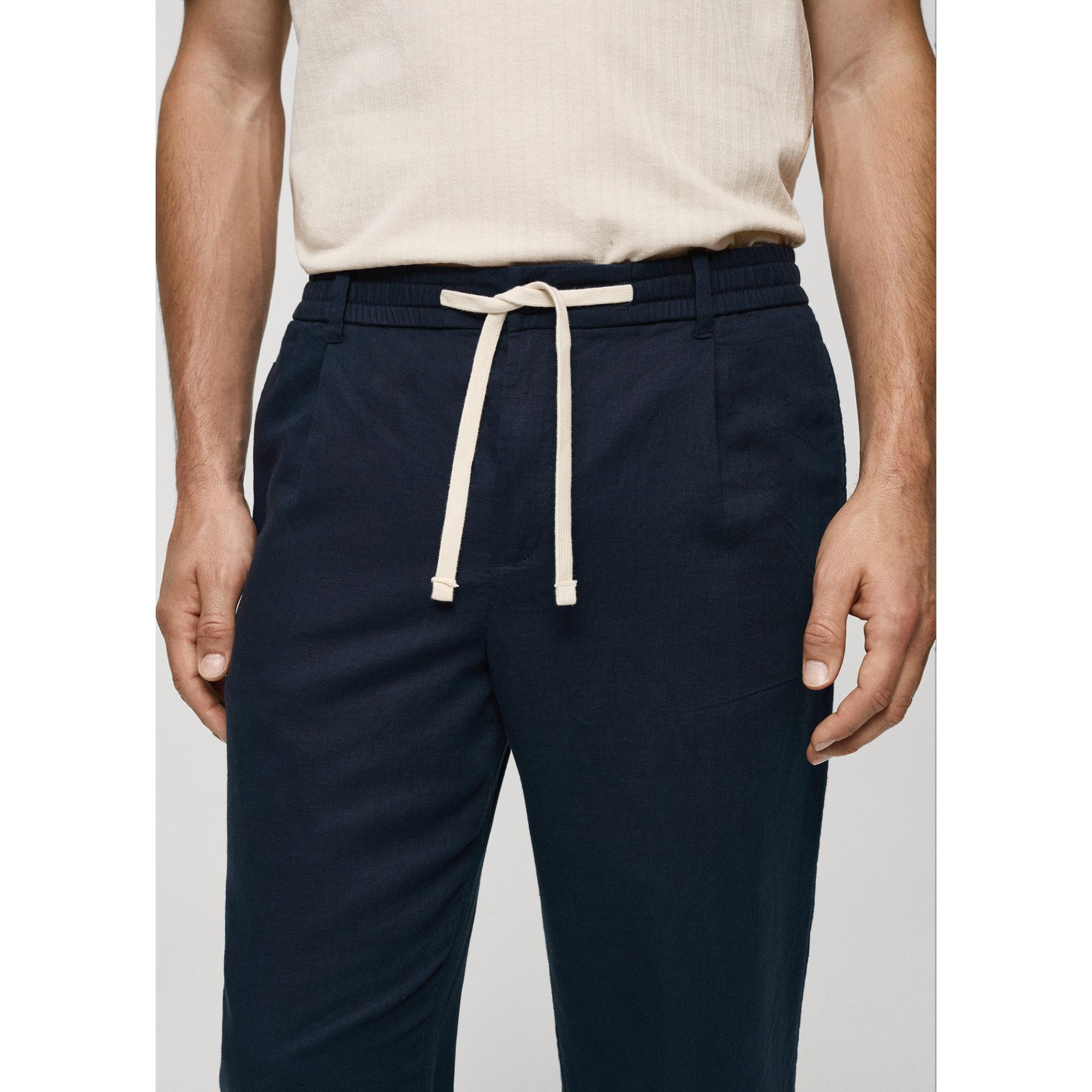 Mango Man Slim-fit trousers with drawstring Pantaloni 