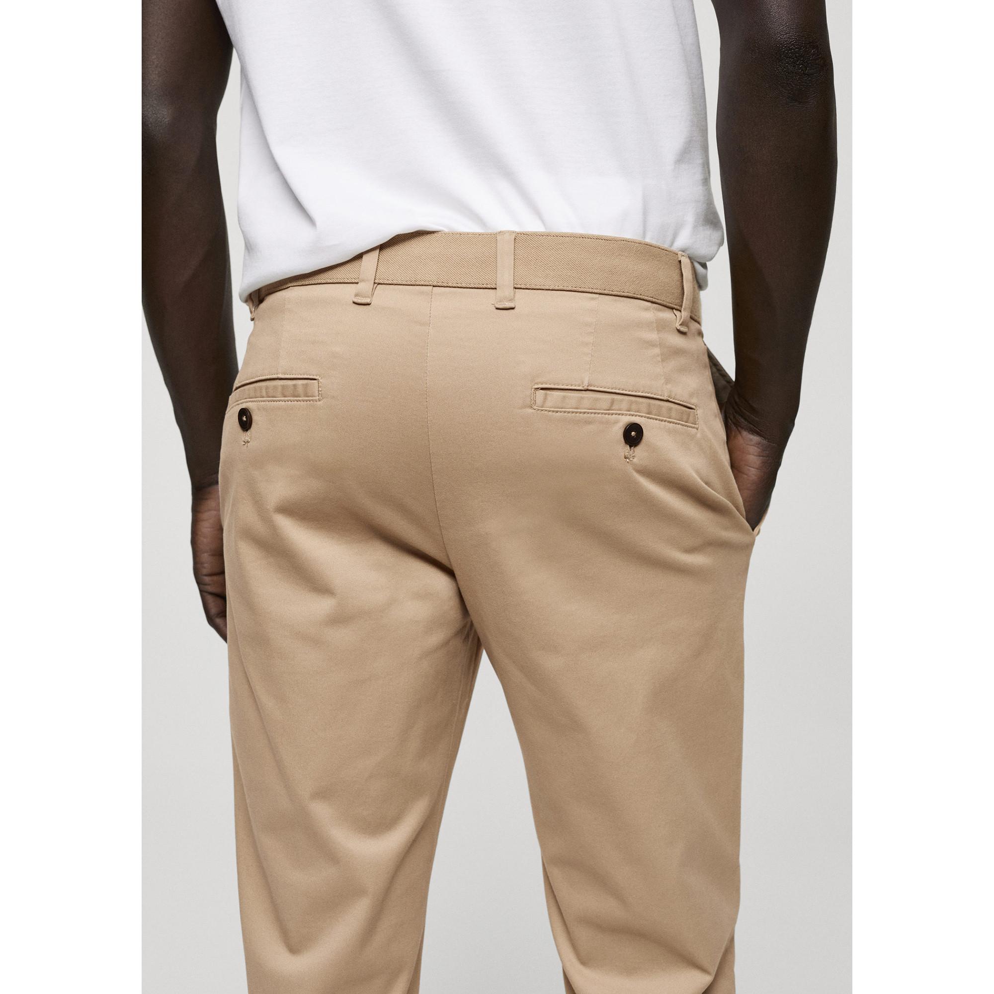 Mango Man Cotton tapered crop pants Pantalon 