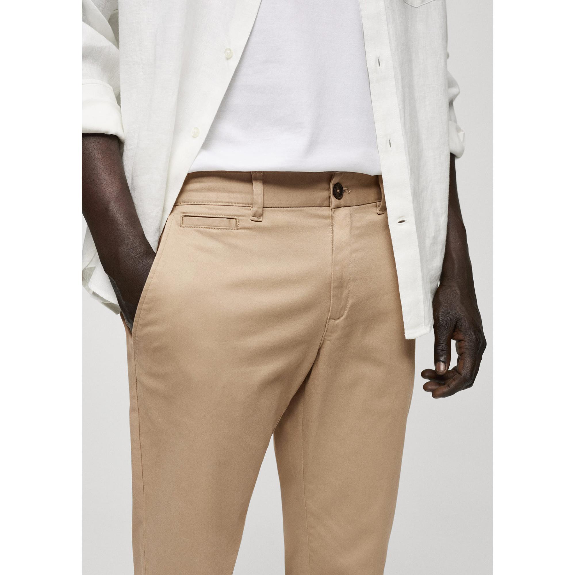 Mango Man Cotton tapered crop pants Pantaloni 