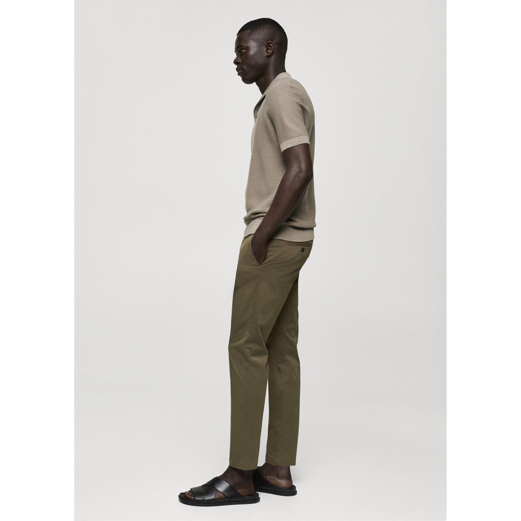 Mango Man Cotton tapered crop pants Pantaloni 