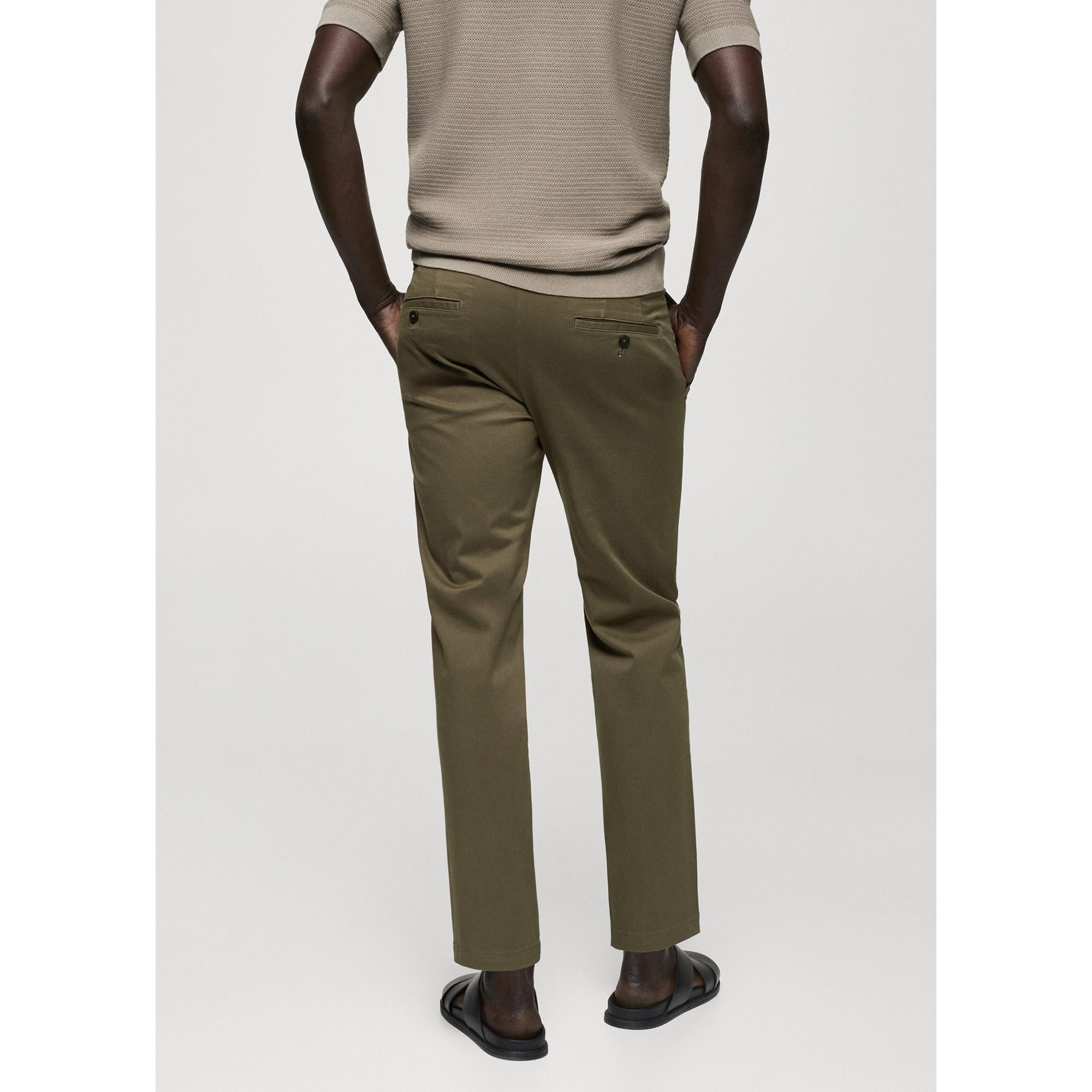 Mango Man Cotton tapered crop pants Pantalon 