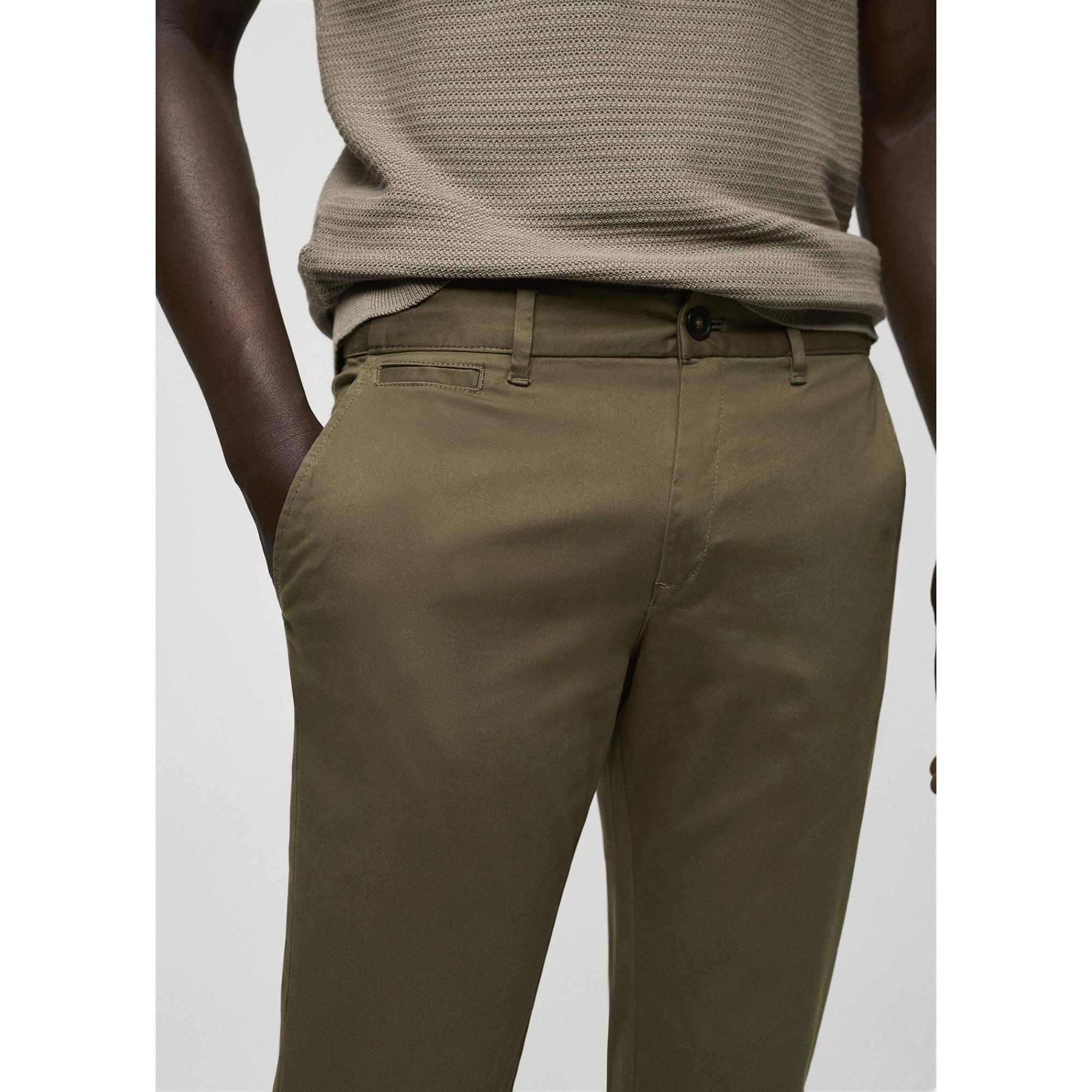 Mango Man Cotton tapered crop pants Pantaloni 