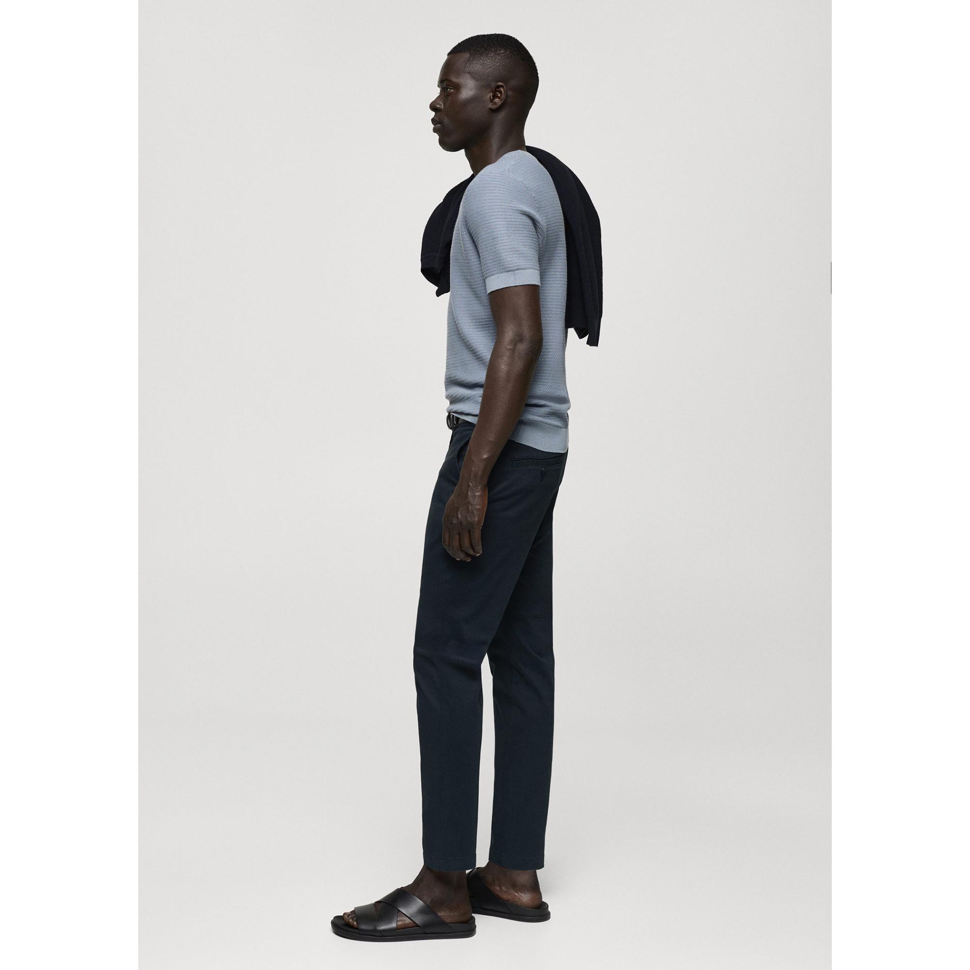 Mango Man Cotton tapered crop pants Pantalon 