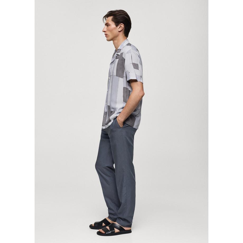 Mango Man ATRI Camicia Maniche Corte Stampa Astratta  