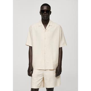 Mango Man Relaxed-fit linen-blend shirt Chemise, manches longues 