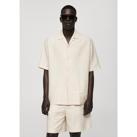 Mango Man Relaxed-fit linen-blend shirt Hemd, langarm 