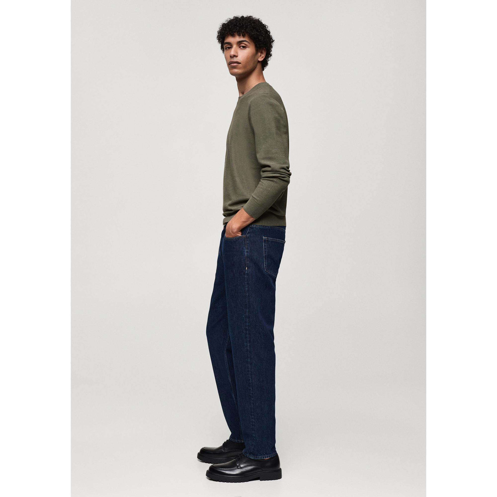 Mango Man TEN Sweat-shirt Col Rond en Maille Fine Texturée  