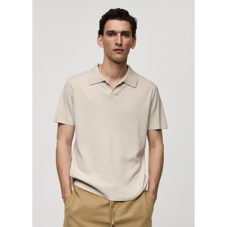 Mango Man Textured cotton polo shirt Polo, maniche corte 