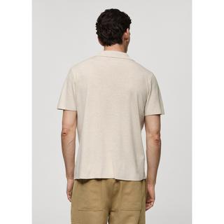 Mango Man Textured cotton polo shirt Poloshirt, kurzarm 