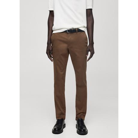 Mango Man Barna Chino Pantalon Tapered Fit  