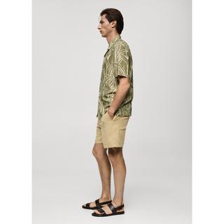 Mango Man Bombay Regular Fit Kurzarmhemd mit Blatt-Print  