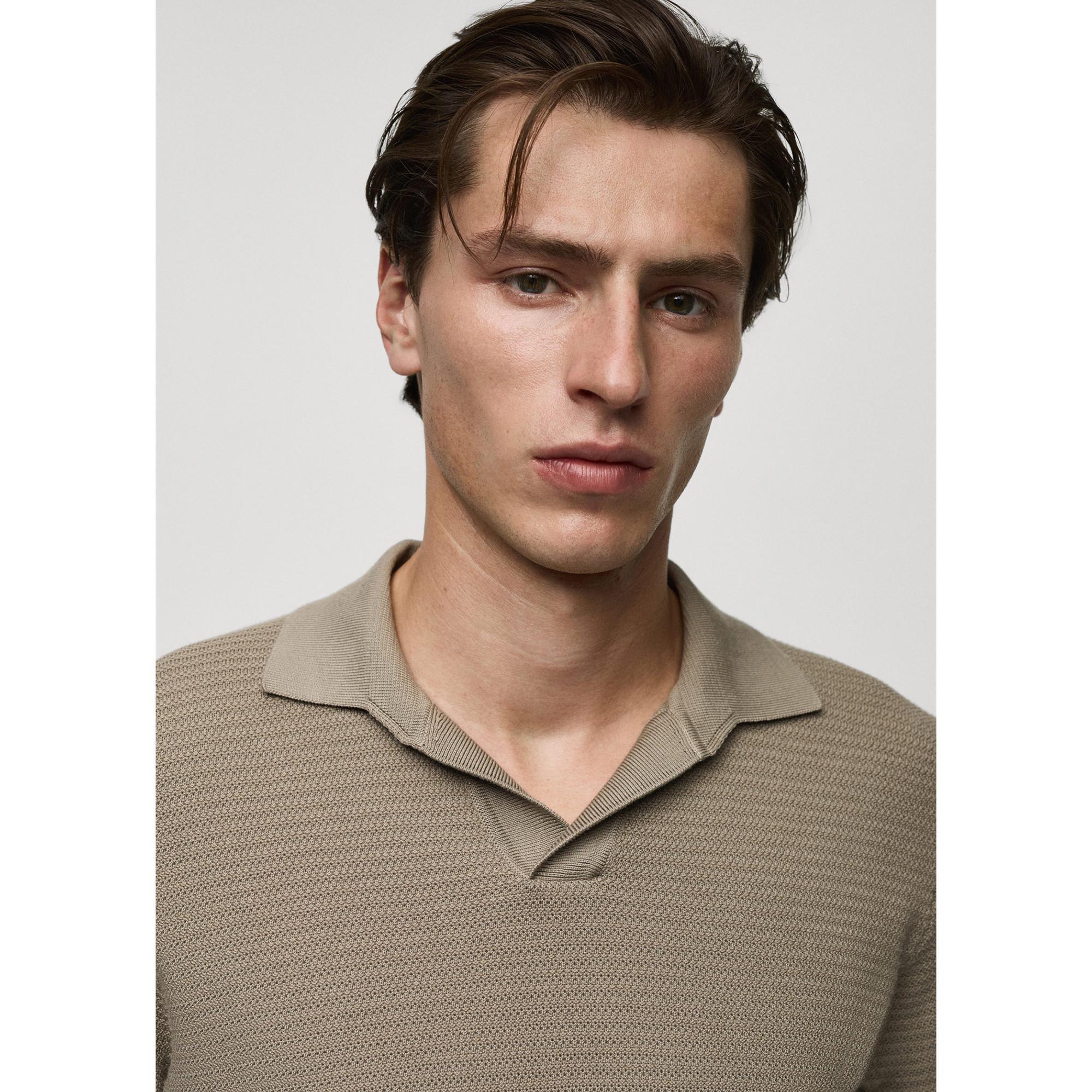 Mango Man Fine-knit polo shirt Poloshirt, kurzarm 