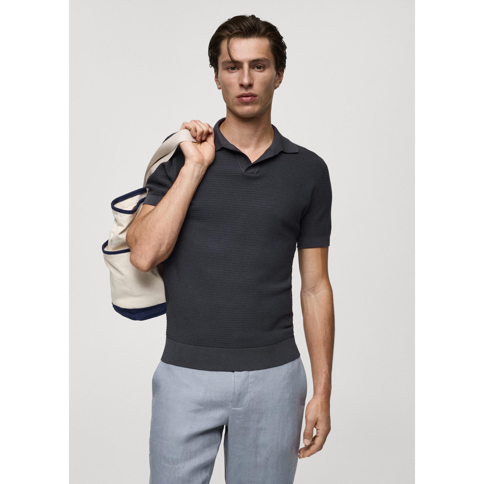 Mango Man Fine-knit polo shirt Poloshirt, kurzarm 