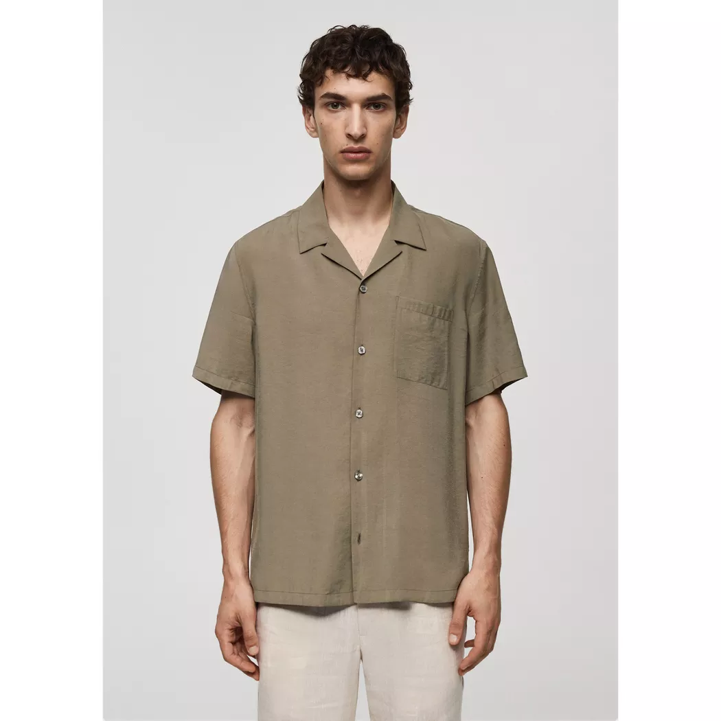Mango Man - Hemd, langarm, für Herren, Braun Medium, Größe M