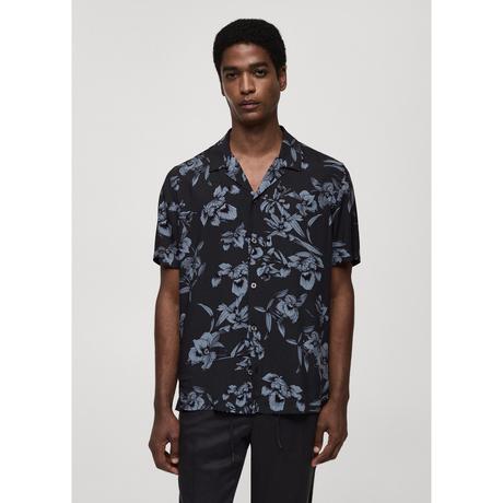 Mango Man PARMA Camicia a Maniche Corte Stampa Floreale  