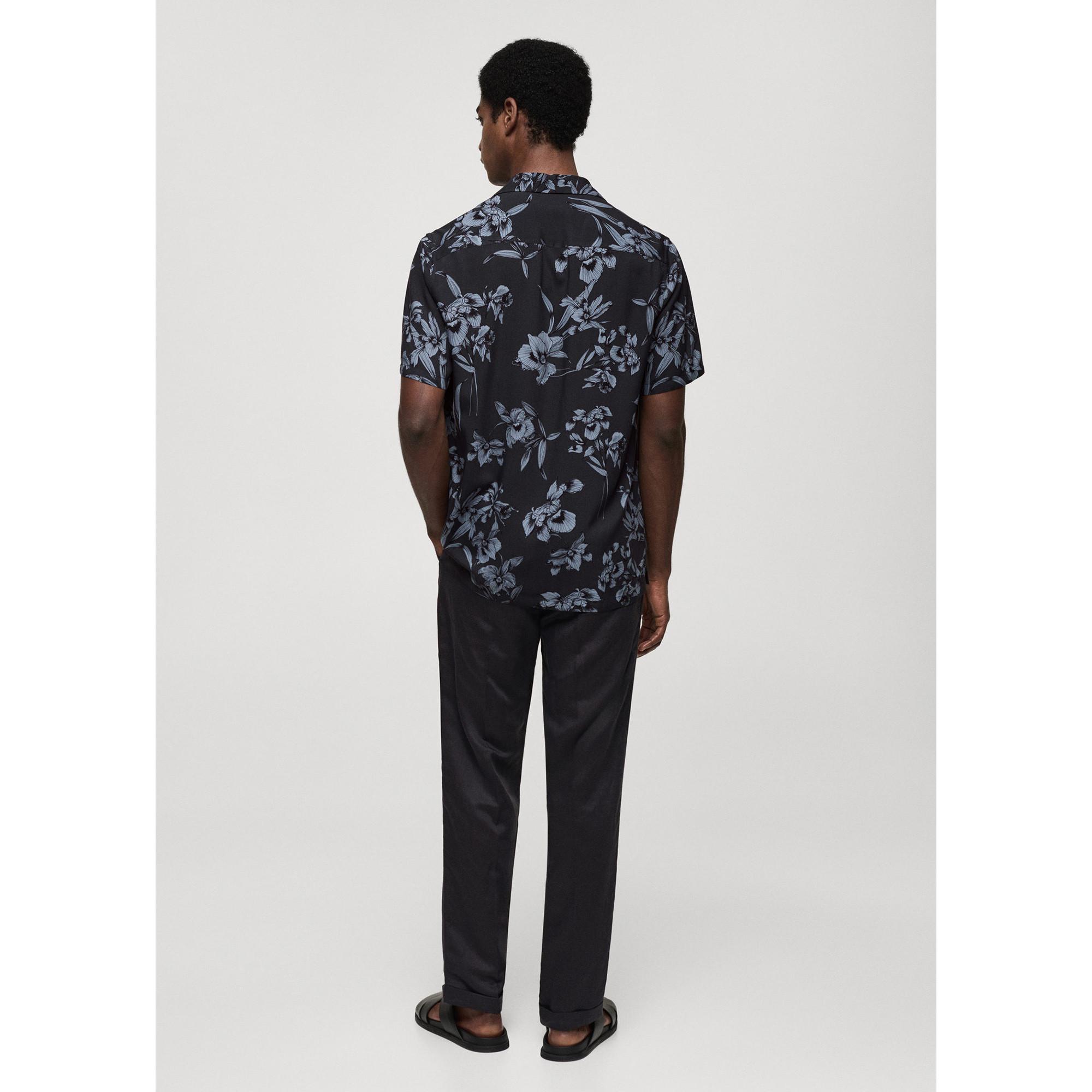 Mango Man PARMA Blumenmuster Kurzarmhemd  