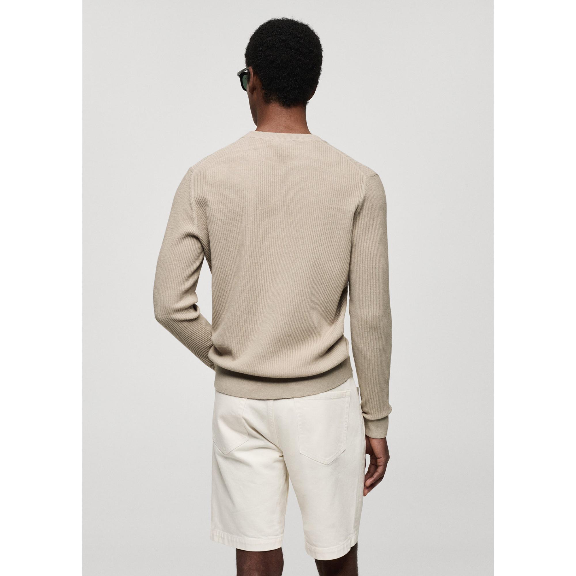 Mango Man Antigua Felpa Girocollo a Costine  