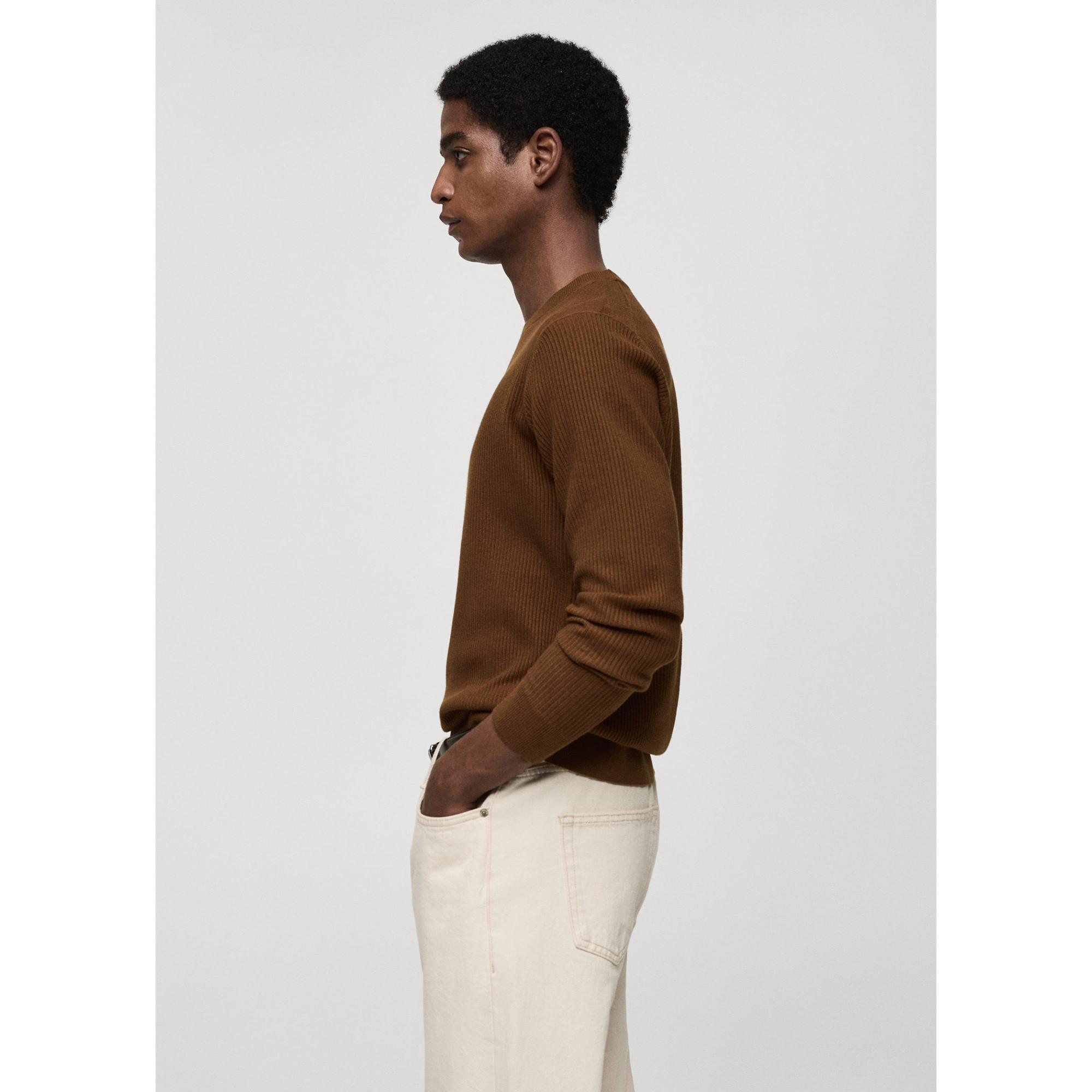 Mango Man Antigua Sweat-shirt Col Rond en Tricot Côtelé  