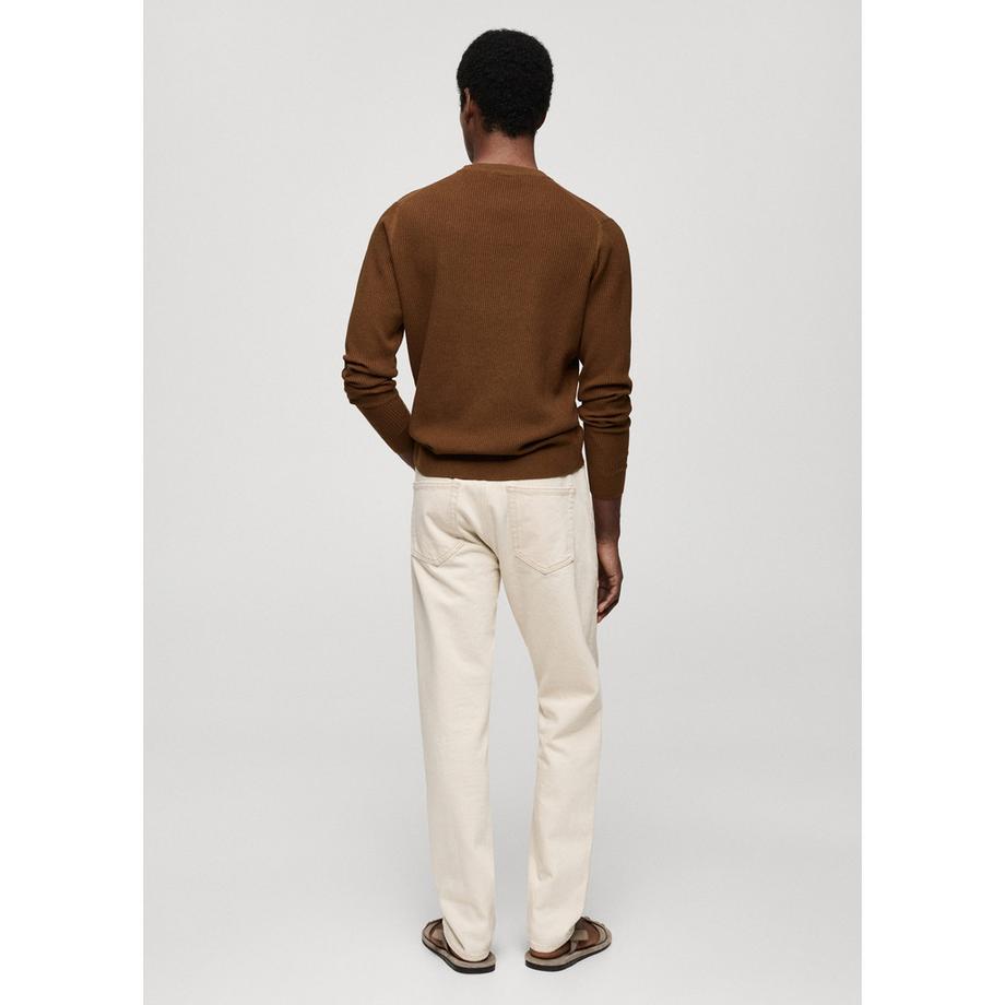 Mango Man Antigua Felpa Girocollo in Maglia a Costine  