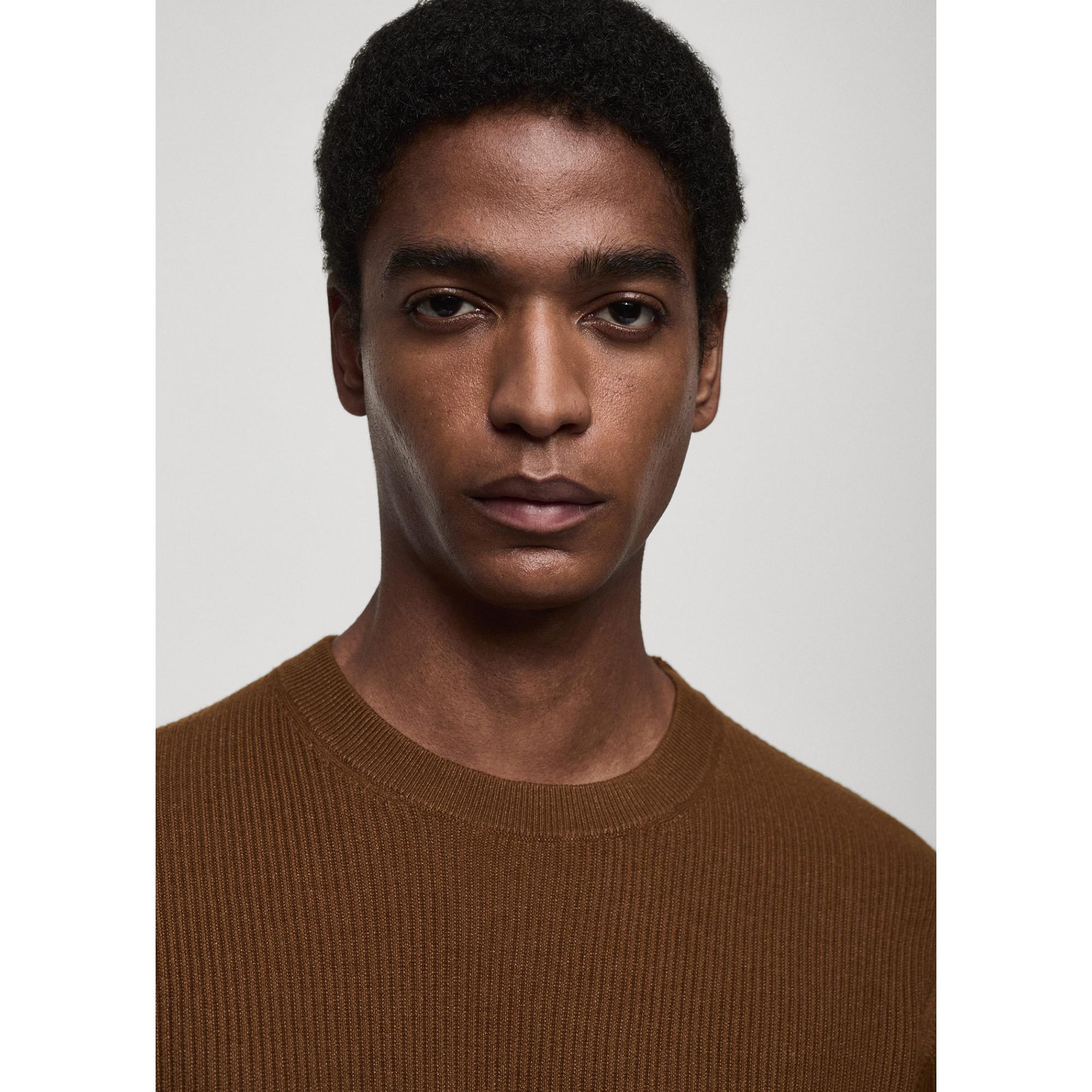 Mango Man Antigua Sweat-shirt Col Rond en Tricot Côtelé  