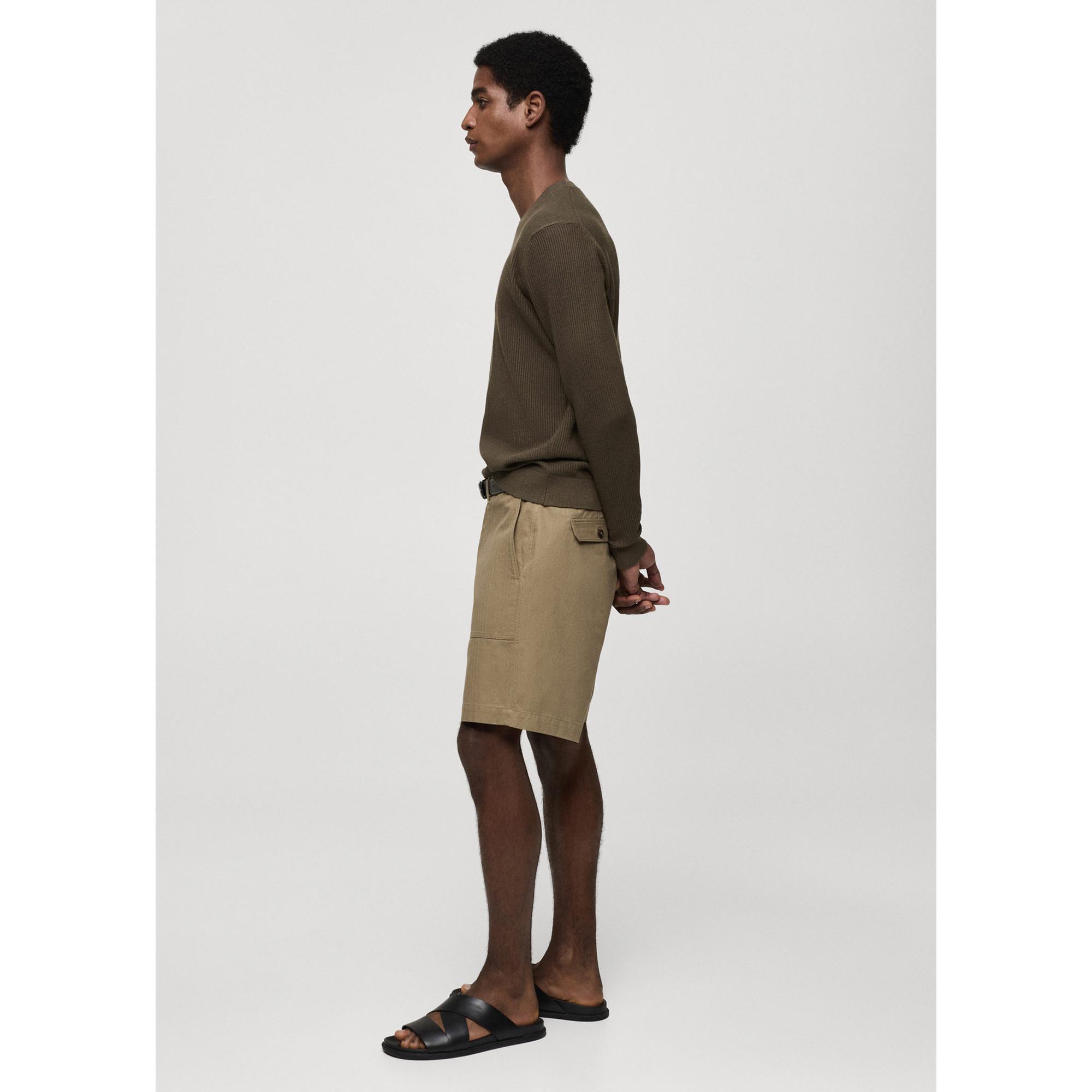 Mango Man Antigua Geripptes Rundhals-Sweatshirt  