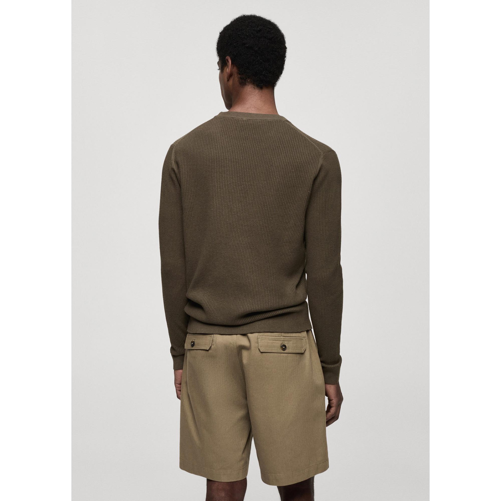 Mango Man Antigua Sweat-shirt côtelé à col rond  