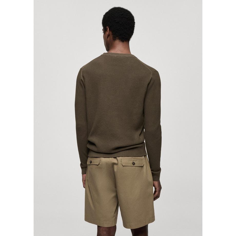 Mango Man Antigua Geripptes Rundhals Sweatshirt  