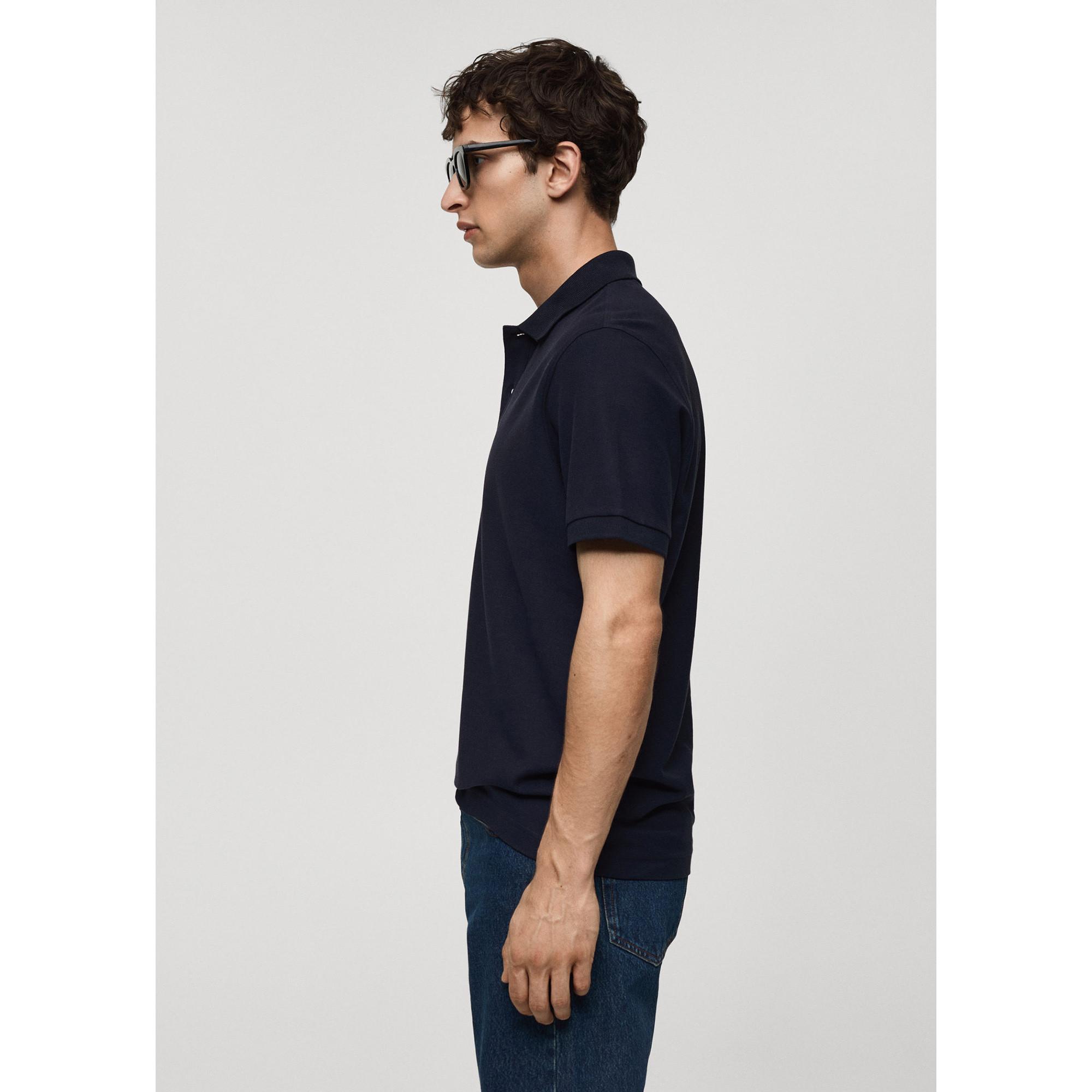 Mango Man 100% cotton pique polo shirt Poloshirt, kurzarm 