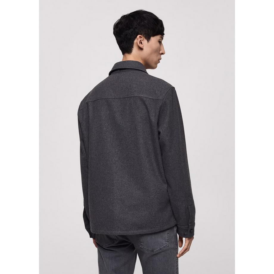 Mango Man Margon Regular Fit Overshirt in Misto Lana  