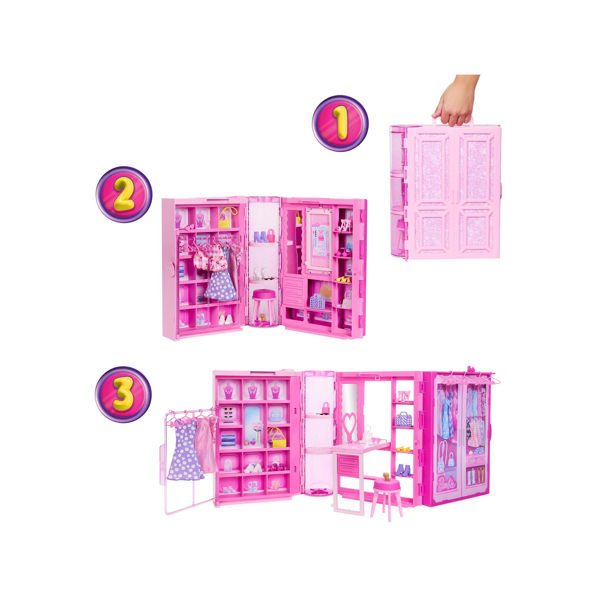 Barbie  Armoire de rêve avec poupé, Set de jeu et accessoires 