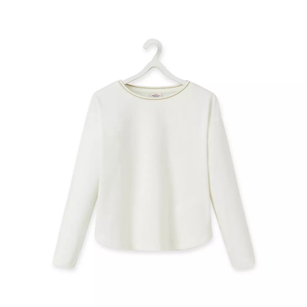 Tape à l'oeil - T-Shirt, Rundhals, langarm, 12A, Weiss