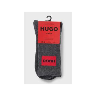 HUGO 2P QS RIB LAB COL CC Lot de 2 paires de chaussettes, hauteur mollet 