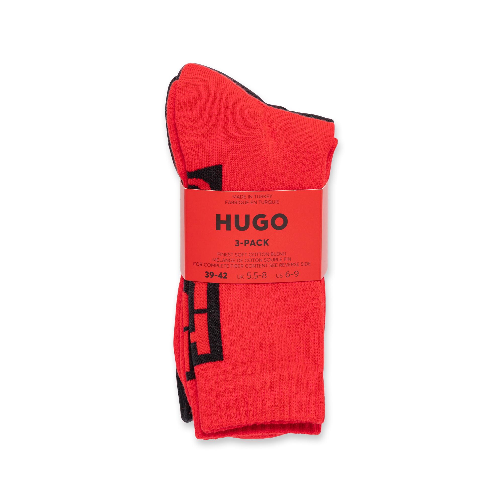 HUGO Lot de 3 paires de chaussettes hauteur mollet  