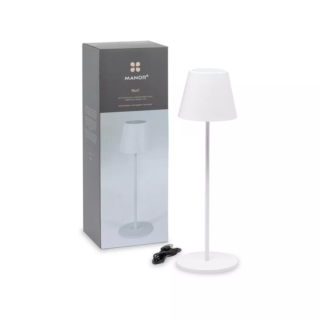 Manor - Tischlampe, H42.5CM,Ø14.5CM, Weiss