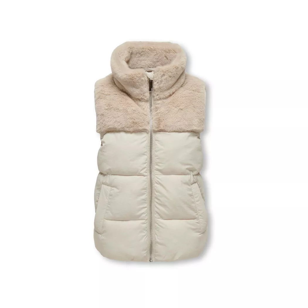 KIDS ONLY - Gilet, Wattiert, Wattiertes Gilet mit Kunstfellbesatz, 152