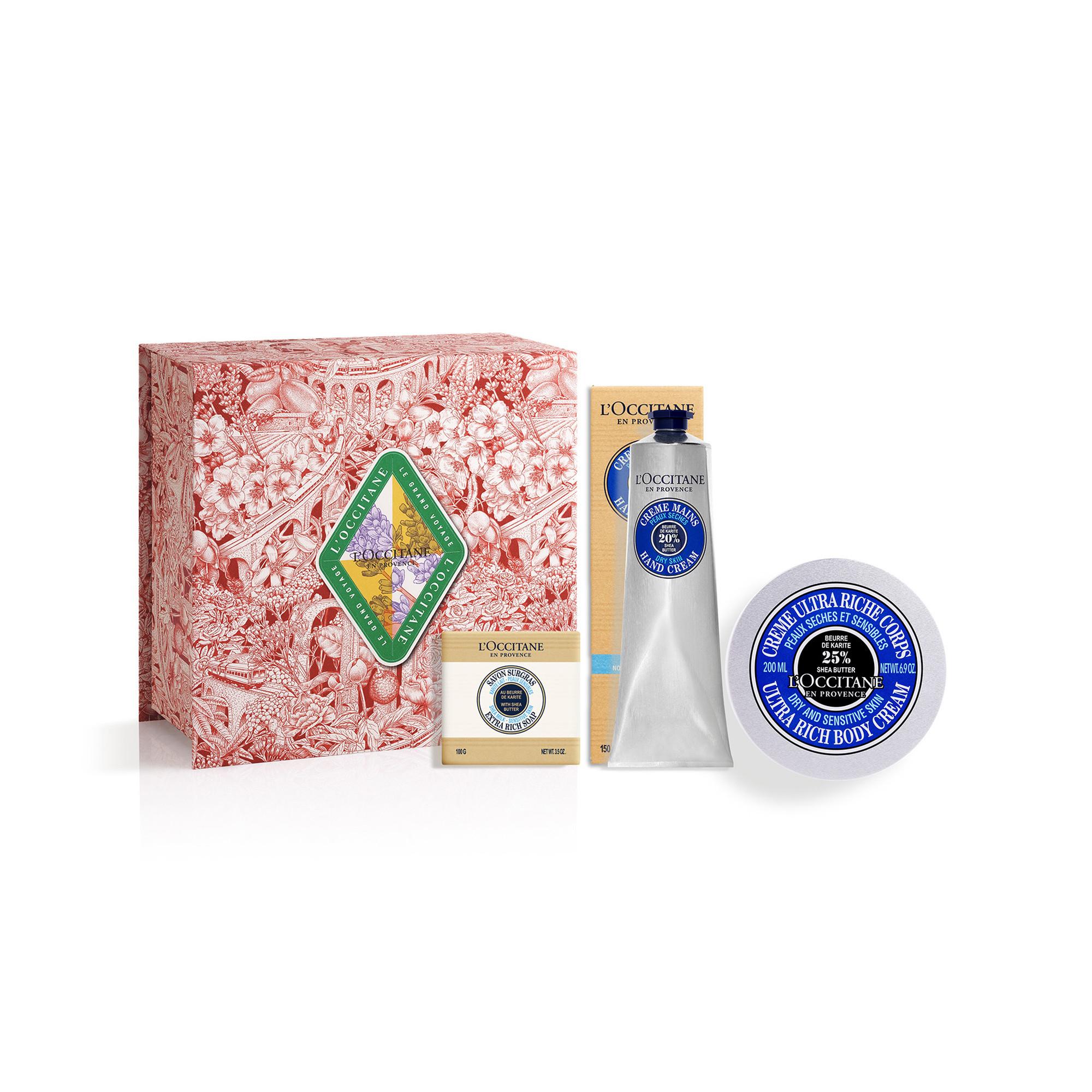 Coffret Cadeau L'Occitane Au Beurre De Karité - Soins Pour Le Corps, Les Mains Et Le Visage, Peau Sèche, Neuf