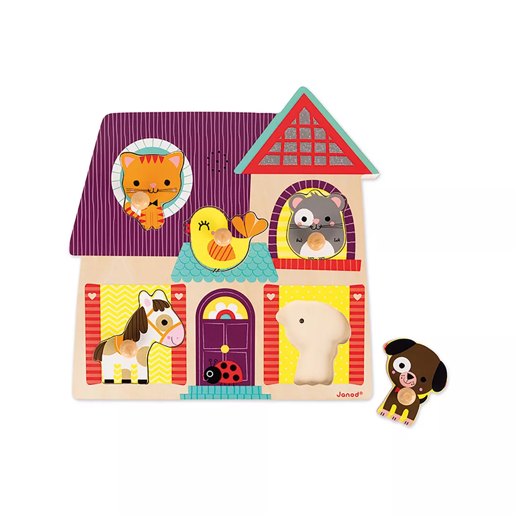 Janod - Soundpuzzle kleine Freunde, 5 Teile, Multicolor