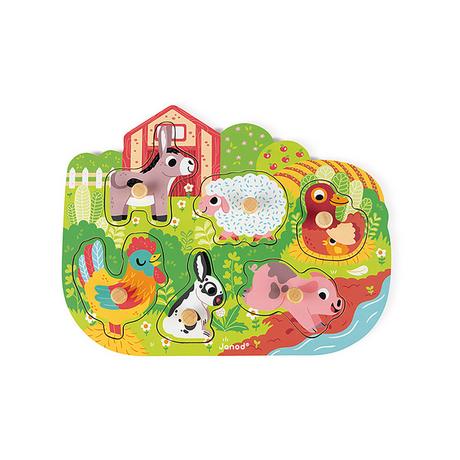 BigJigs  Steckpuzzle Bauernhof, 6 Teile 