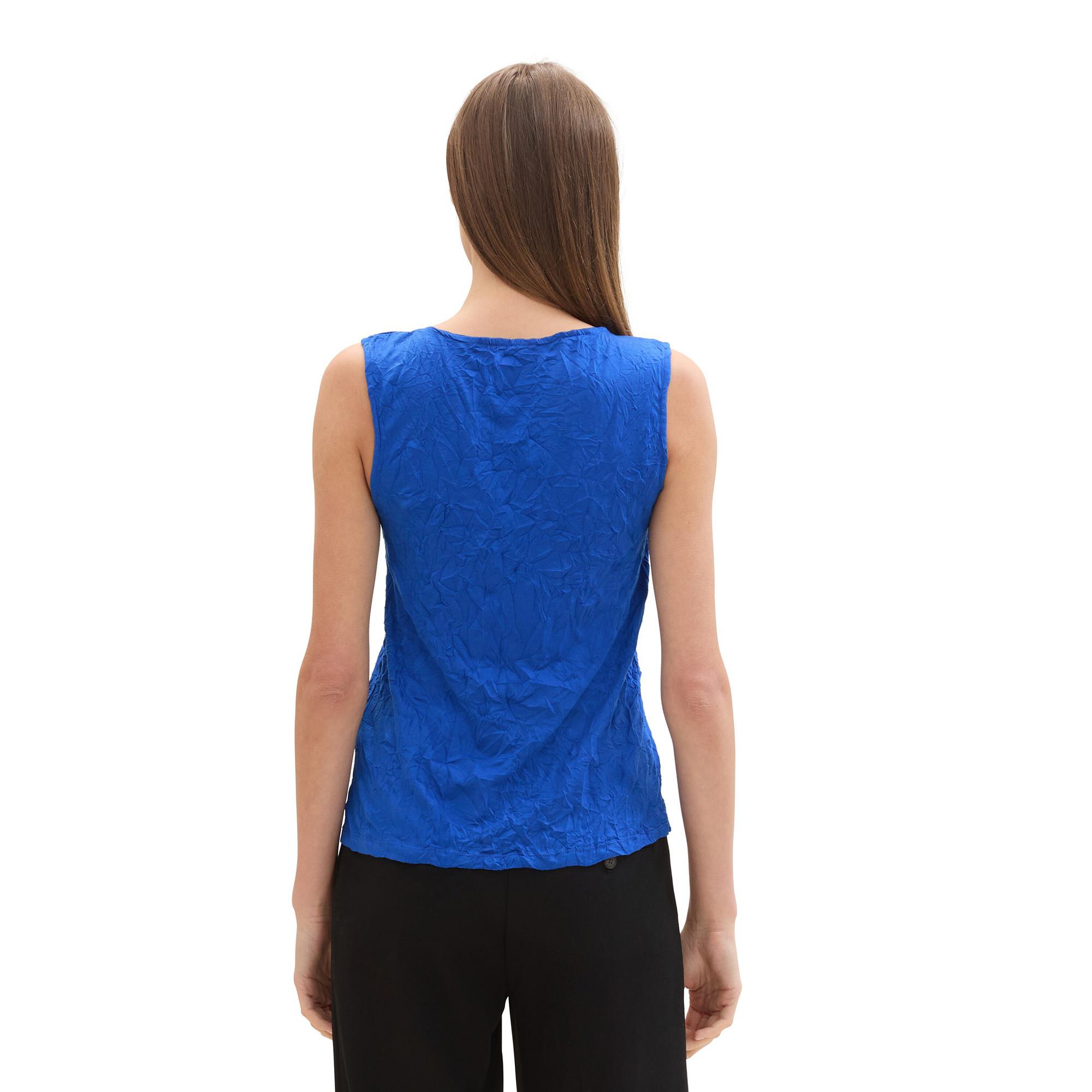 TOM TAILOR Crinkle Top Sans Manches Col V  