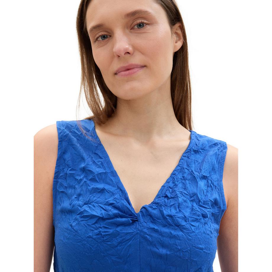 TOM TAILOR Crinkle Top Senza Maniche Scollo a V  