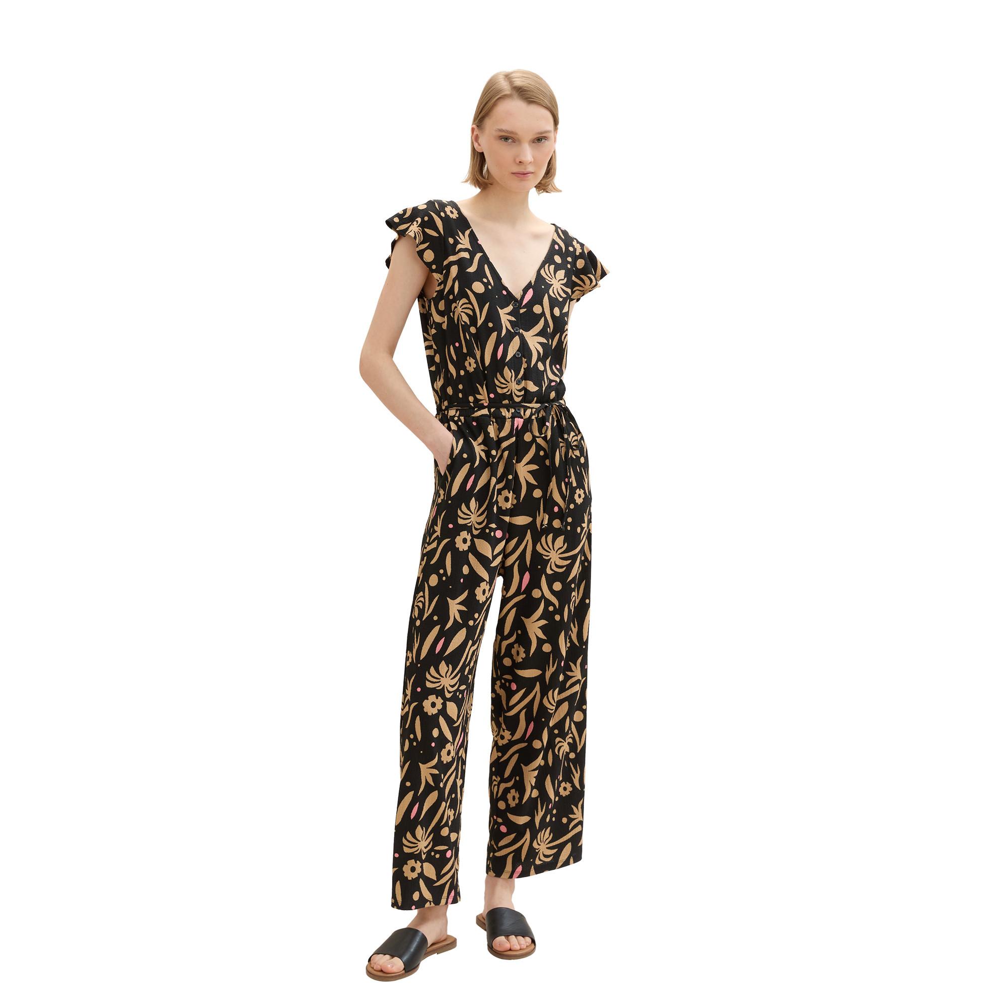 Image of Jumpsuit Damen Schwarz Bedruckt L
