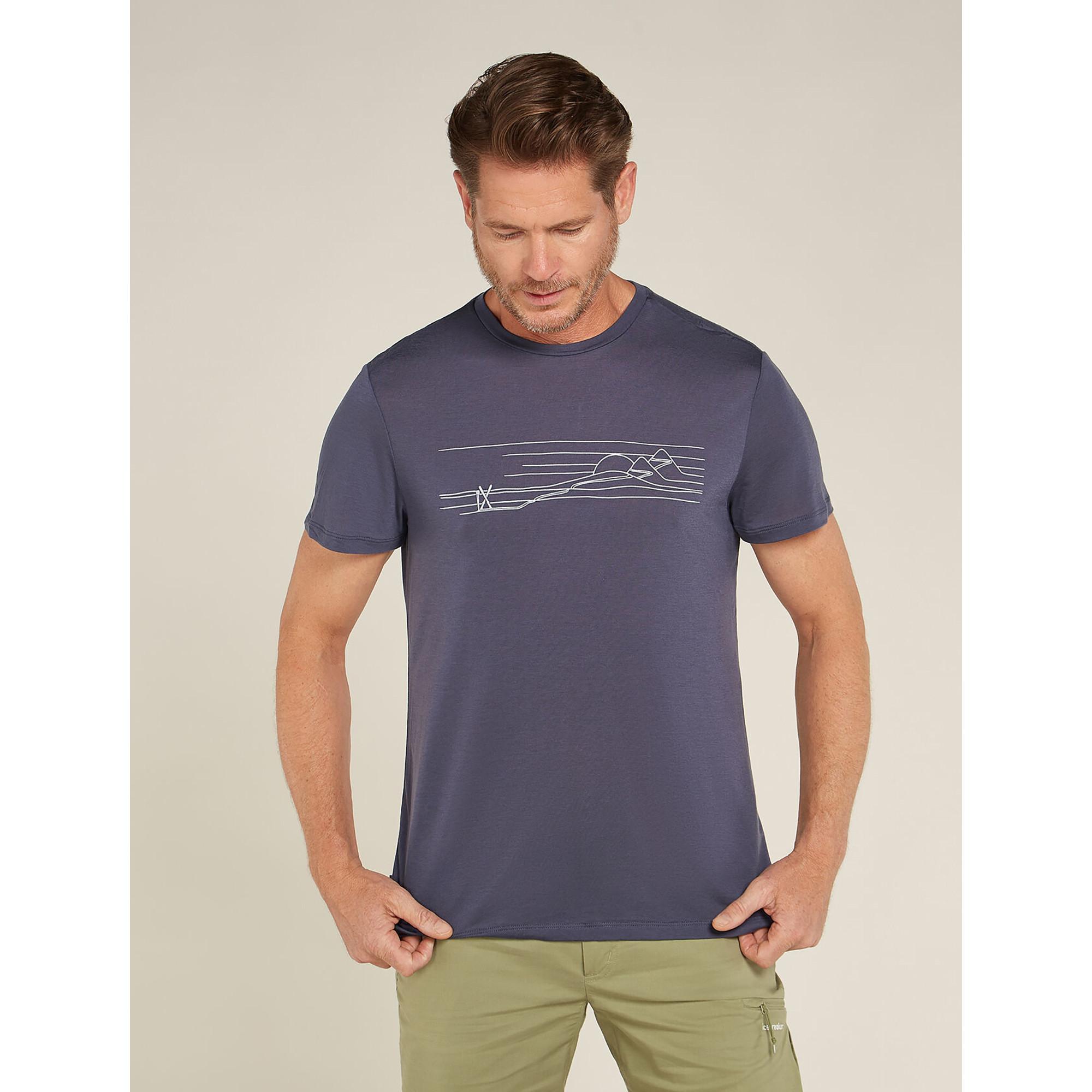 Icebreaker M Merino Core SS Tee Ski Stripes T-Shirt 