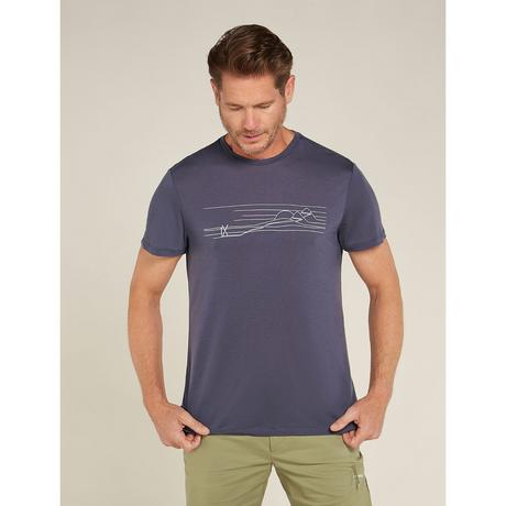 Icebreaker M Merino Core SS Tee Ski Stripes T-shirt 