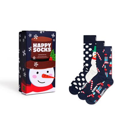 Happy Socks 3-Pack Holiday Navy Gift Set Lot de 3 paires de chaussettes, hauteur mollet 
