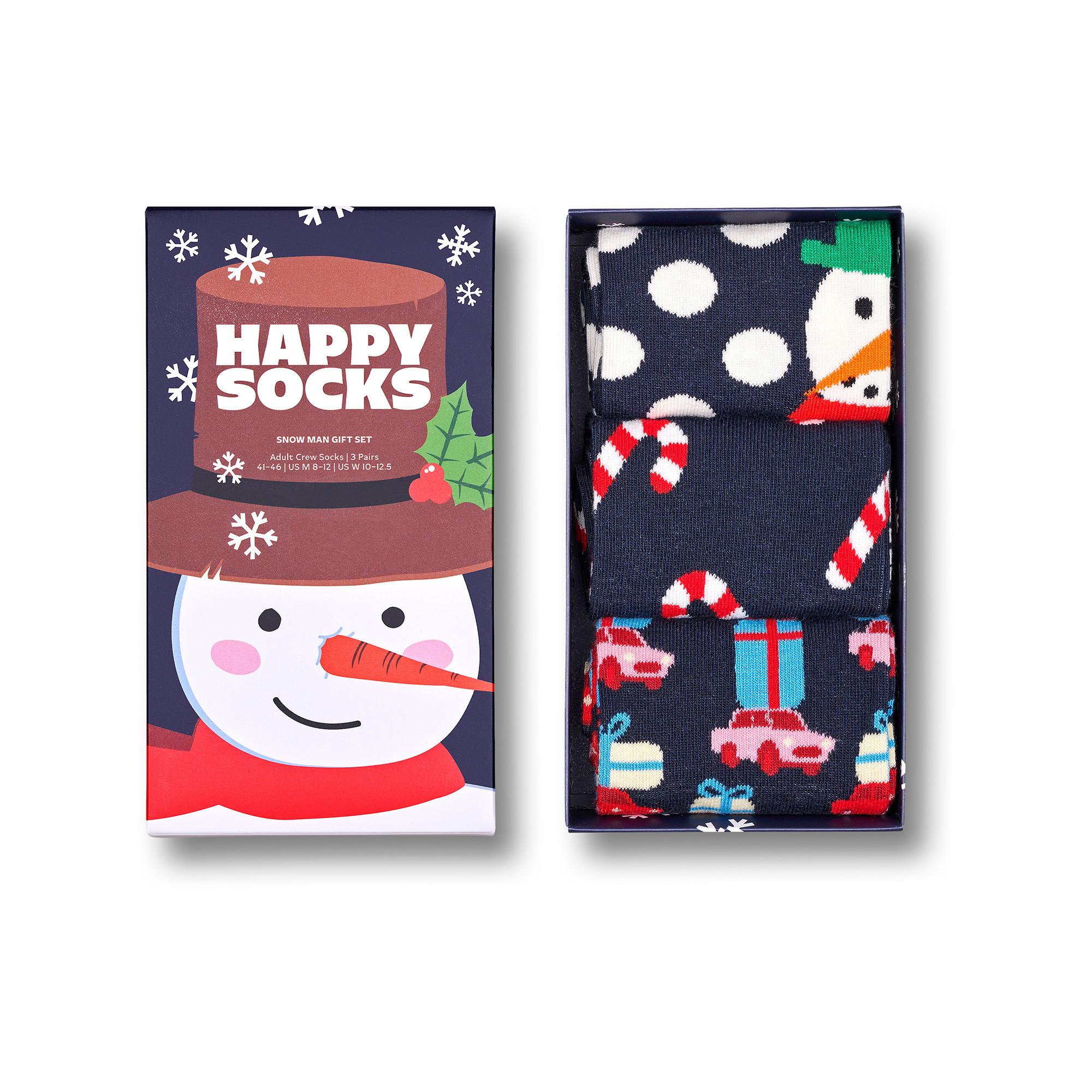 Happy Socks 3-Pack Holiday Navy Gift Set Lot de 3 paires de chaussettes, hauteur mollet 