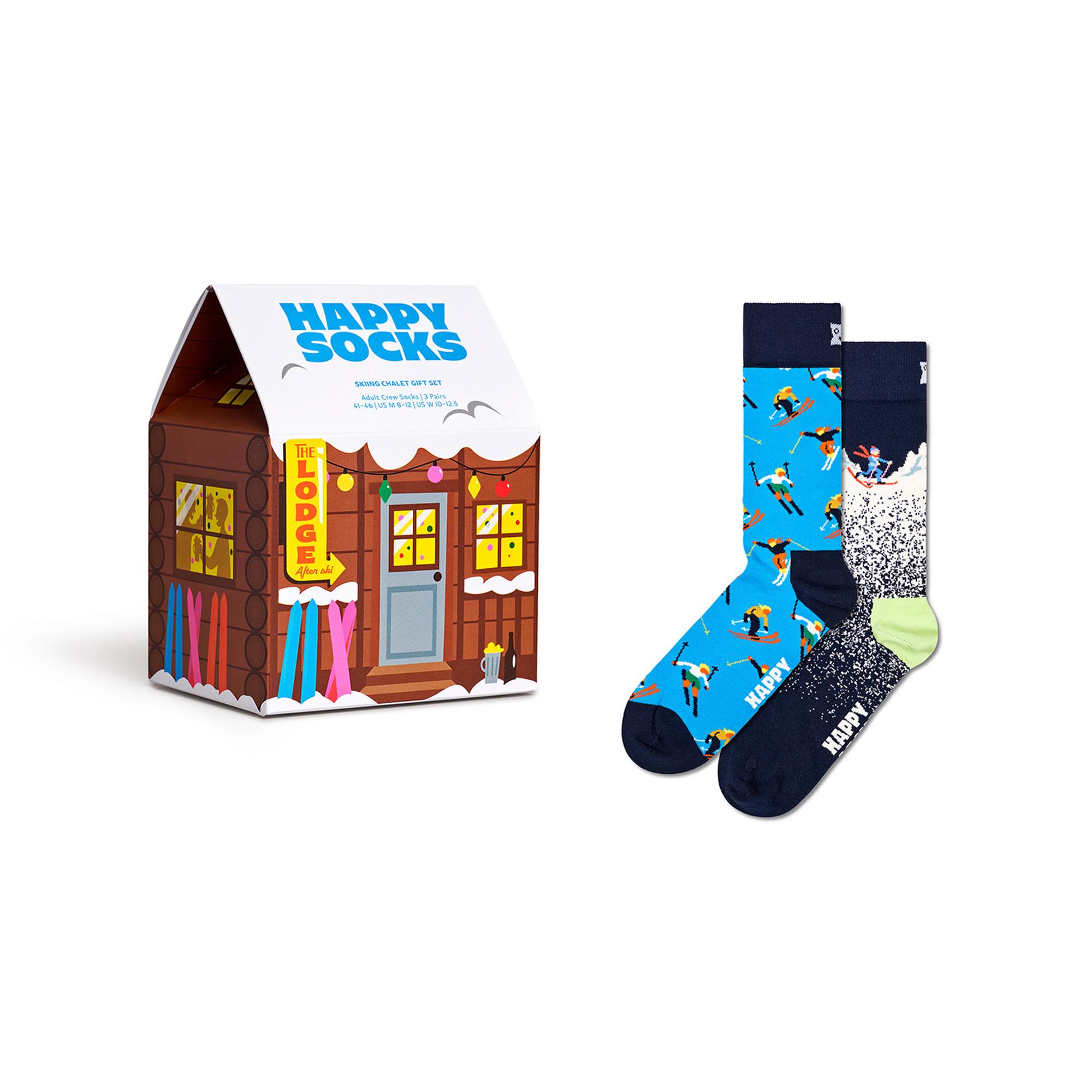 Happy Socks 2-Pack Skiing Chalet Gift Set Chaussettes hauteur mollet 