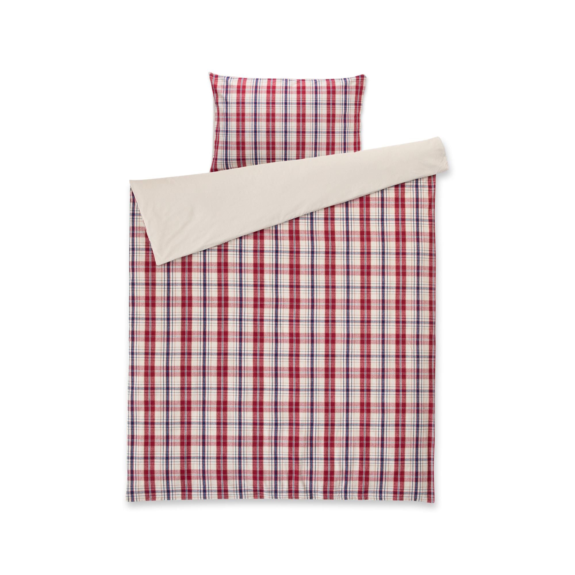Manor Foresto Taie d'oreiller à carreaux en flanelle  