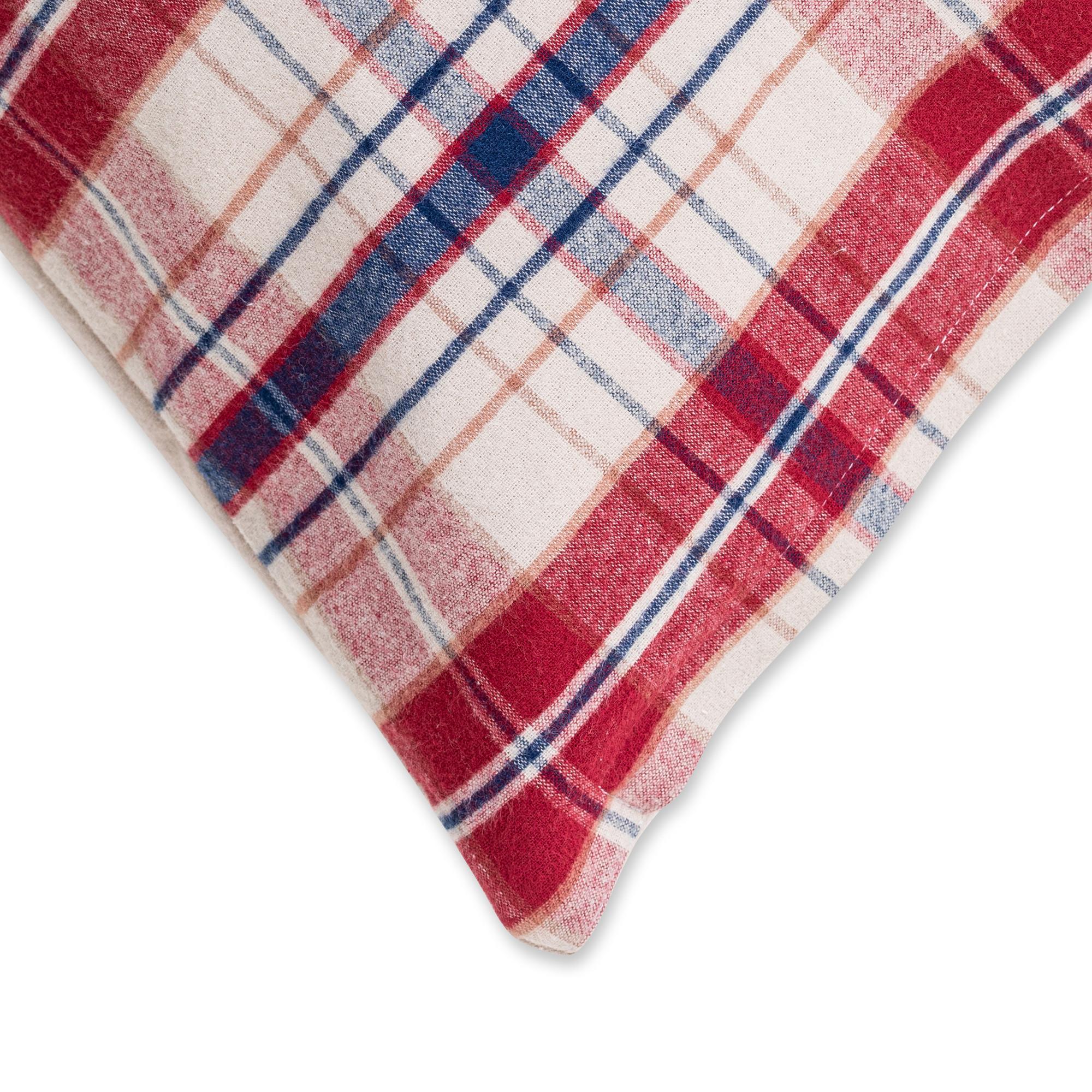 Manor Foresto Taie d'oreiller à carreaux en flanelle  