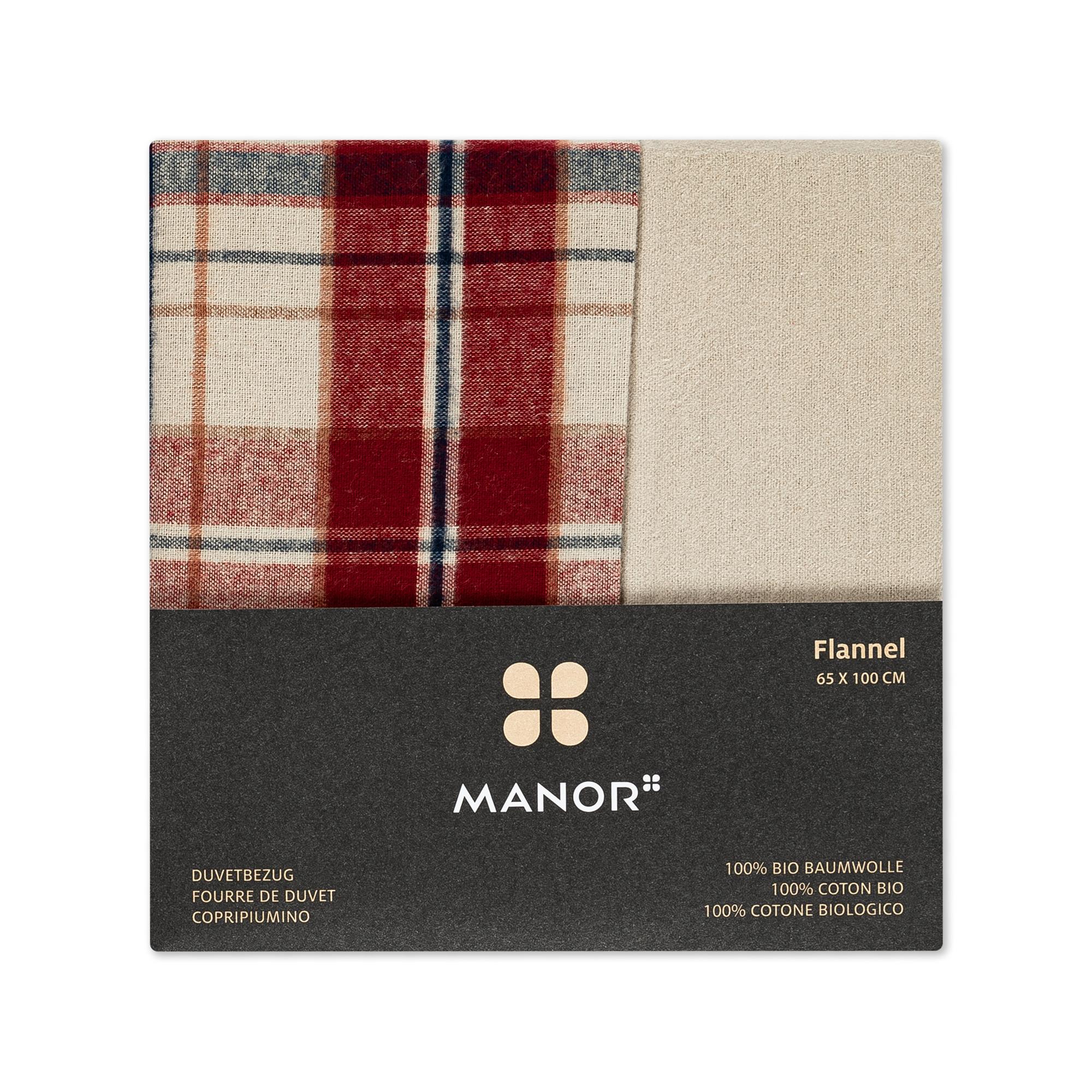 Manor Foresto Taie d'oreiller à carreaux en flanelle  